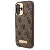Guess GUHMP16SU4GPRW iPhone 16 6.1 brązowy/brown hardcase 4G Logo Plate MagSafe